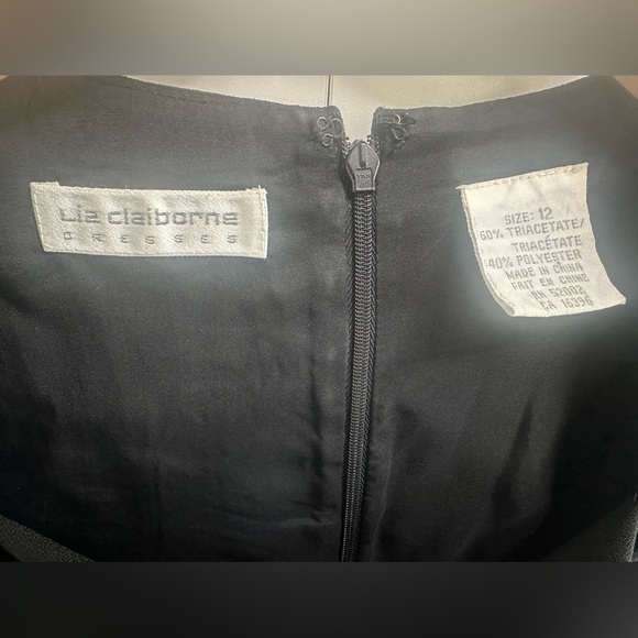 🖤 Liz Claiborne Black Draped-Neck Midi Dress - Picture 8 of 8